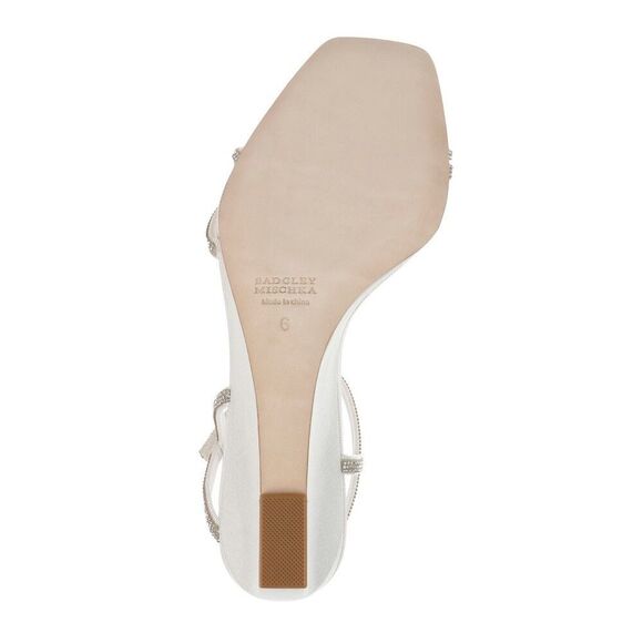 Badgley Mischka Unity Sandals Women's US 7.5 White Rhinestone Wedge Heel ZPO2426 - Picture 11 of 12